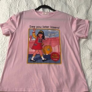 Romwe pink airport T-shirt